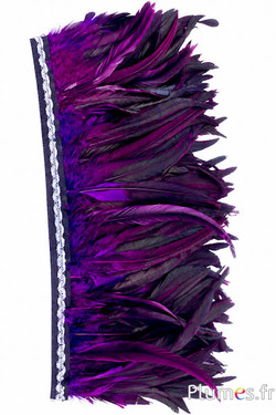 Collo di gallo con bordo argentato – lungh. piume 25–32 cm – nero melanzana